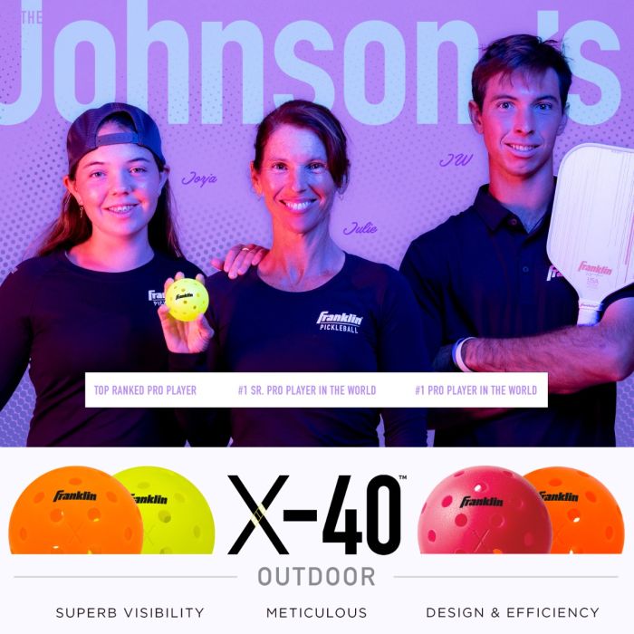 Franklin Pickleball X-40 Outdoor 3 Pack Lava New