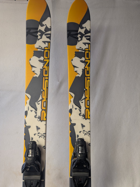 Rossignol BC125 Skis W/Look FX12 TI Bindings Size 165 Cm Color Yellow Condition Used