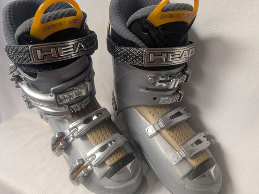 Head Edge 9.5 Ski Boots Size 24.5 Color Silver Condition Used