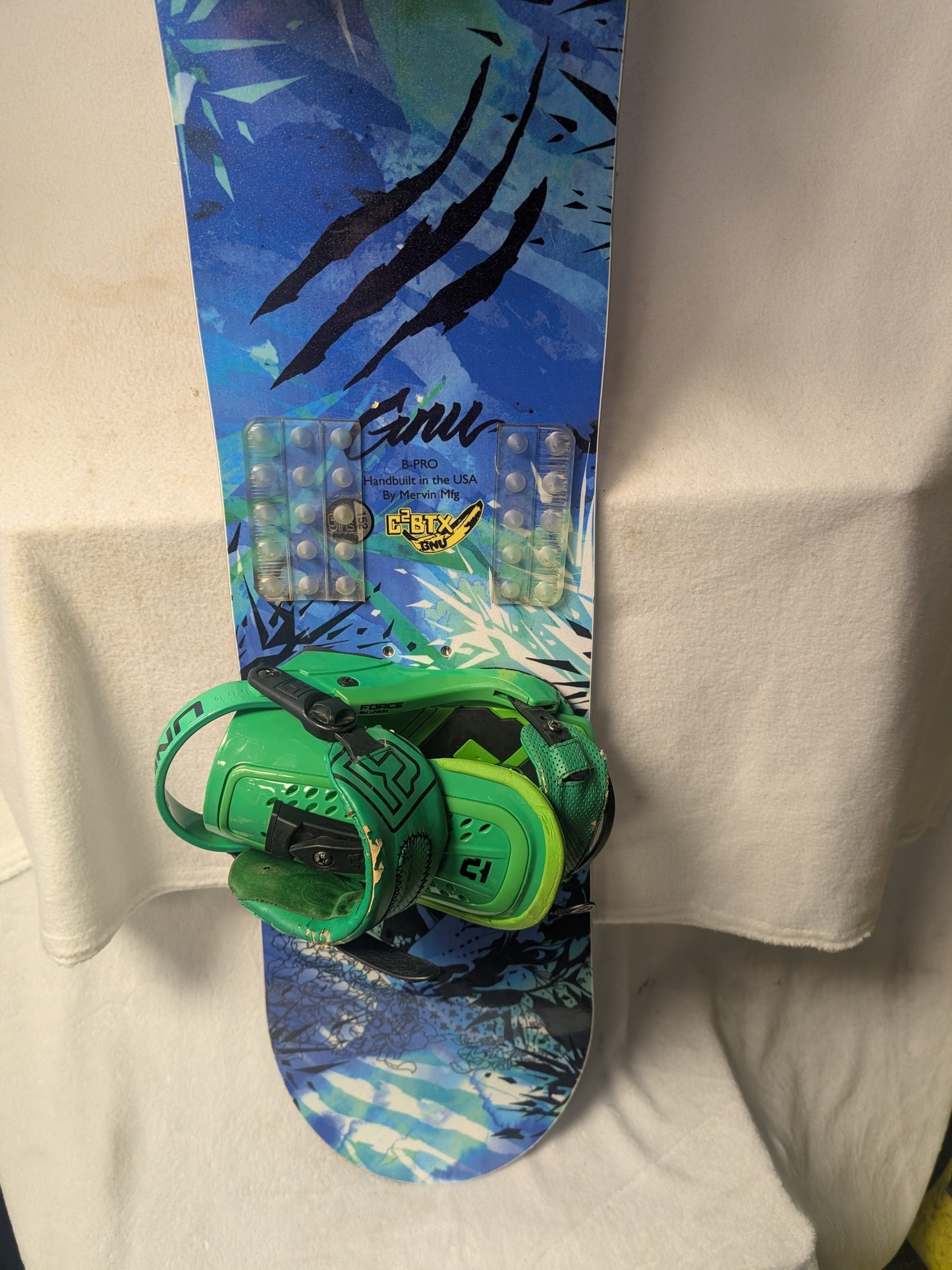 GNU Snowboards Union Bindings Size 152 Cm Color Blue Condition Used