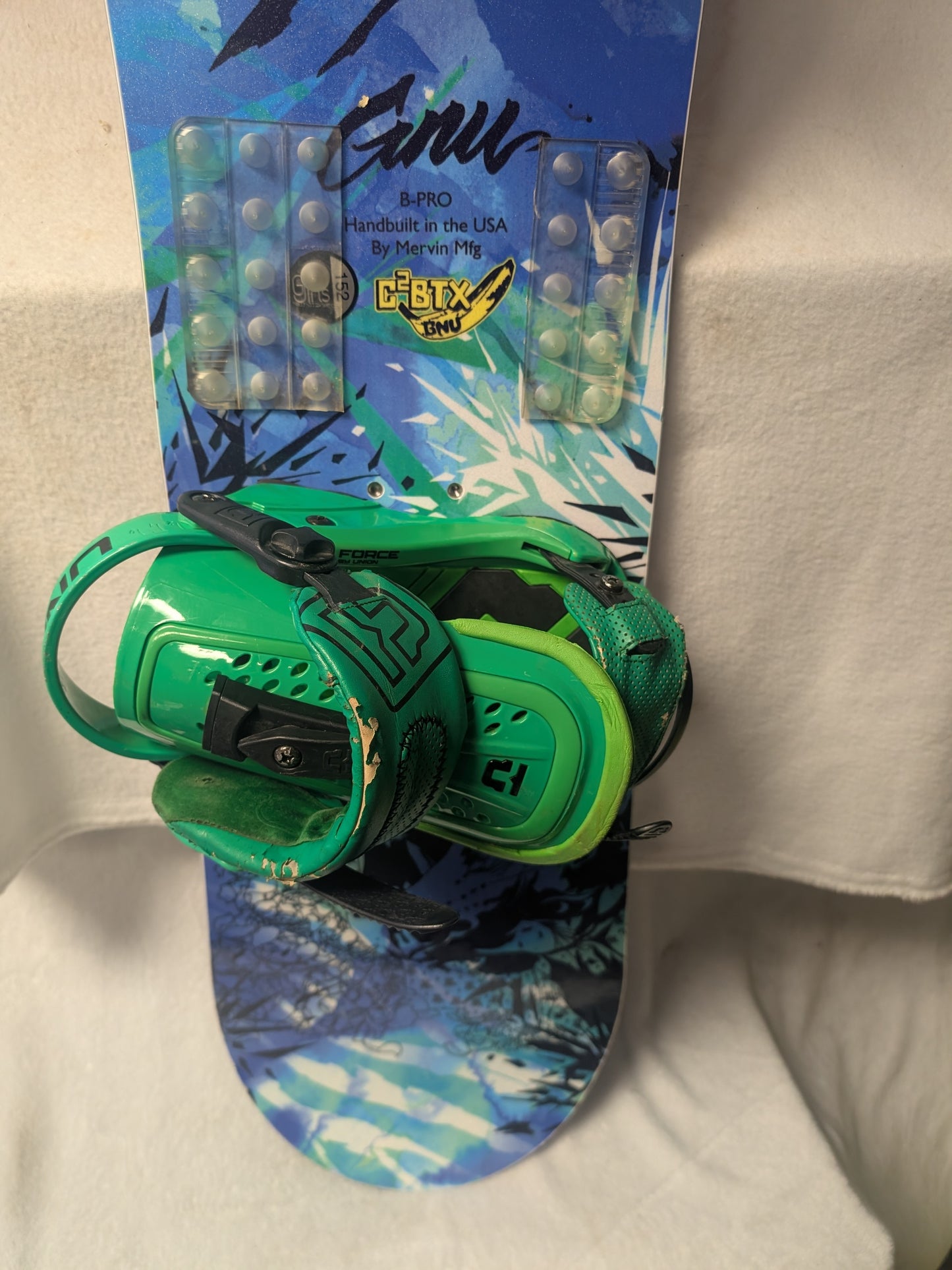 GNU Snowboards Union Bindings Size 152 Cm Color Blue Condition Used