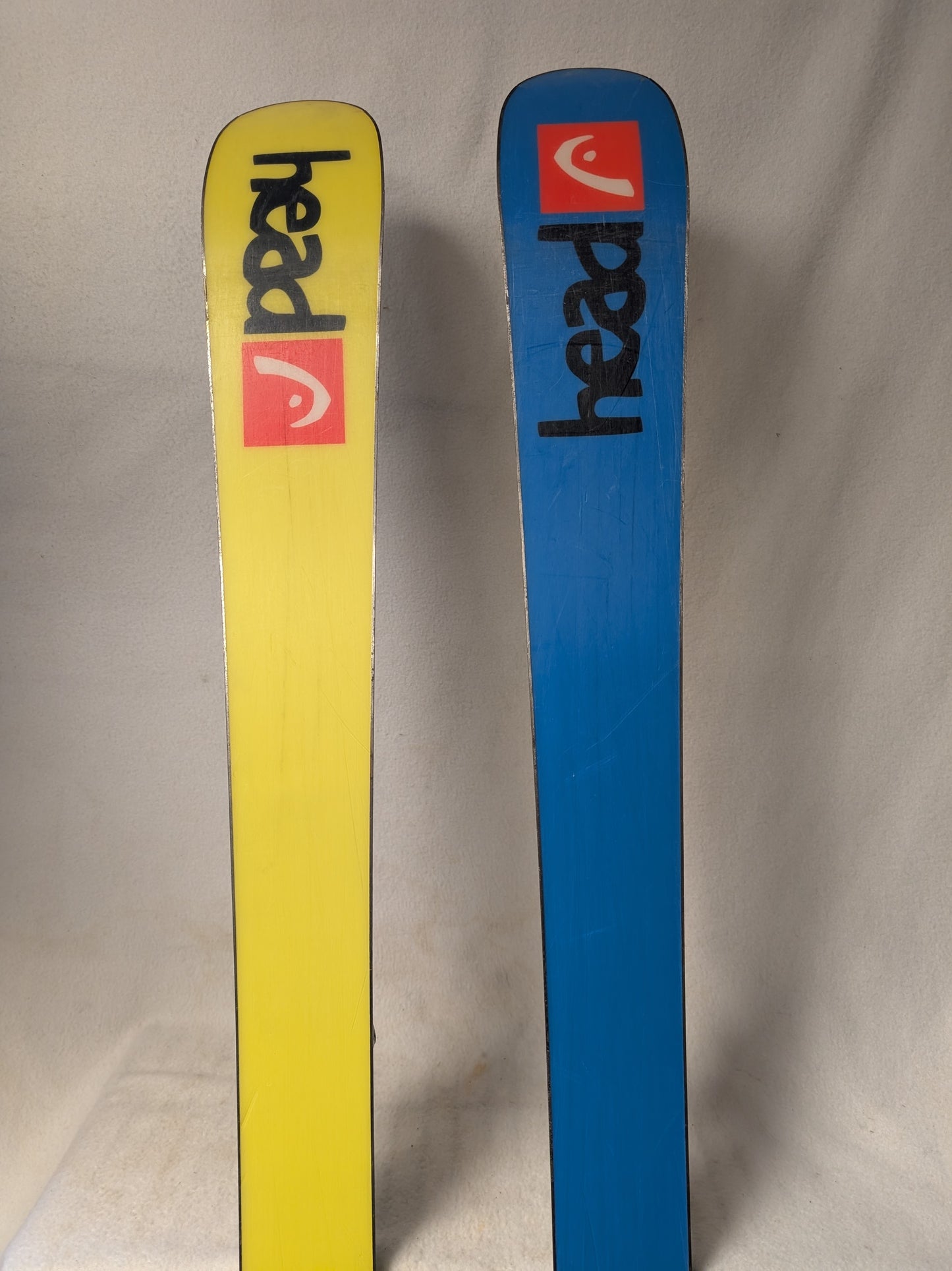 Head Mango Plum Skis w/Bindings Size 140 Cm Color Yellow Condition Used