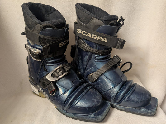 Scarpa T2 Telemark Ski Boots Size 24.5 Color Blue Condition Used XC