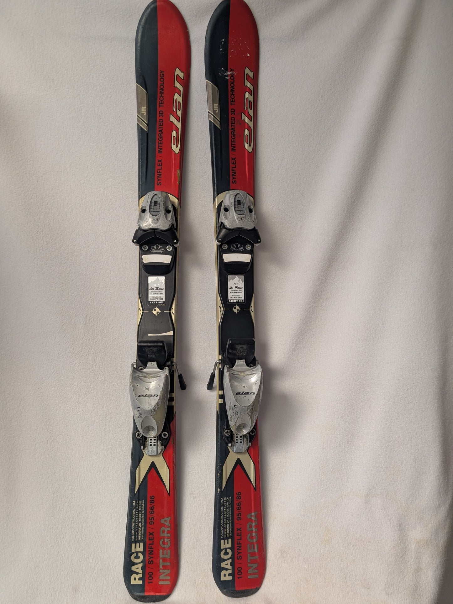 Elan Integra Race Skis Elan EL 4.5 Bindings Size 100 Cm Color Red Condition Used