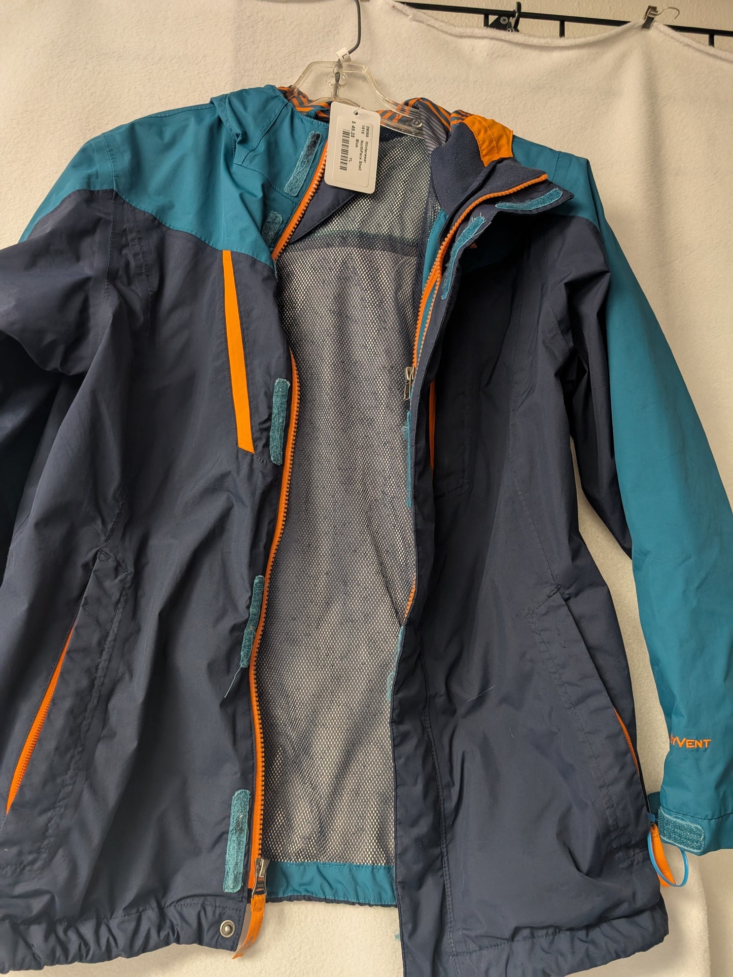 The North Face Shell Coat Jacket Size Youth Large Color Blue Used