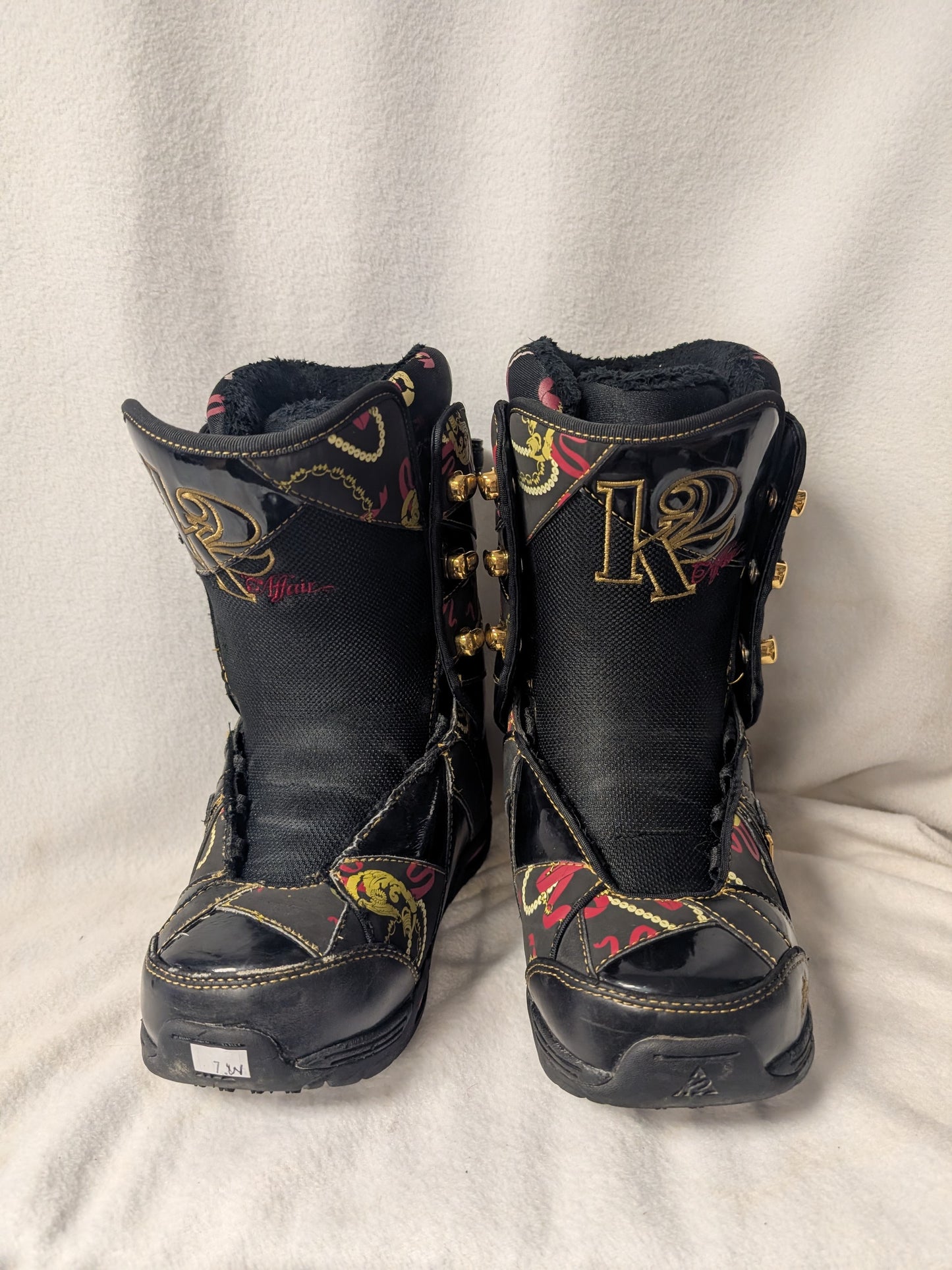 K2 Snowboard Boots Women Size 7 Black Used Adult no Laces