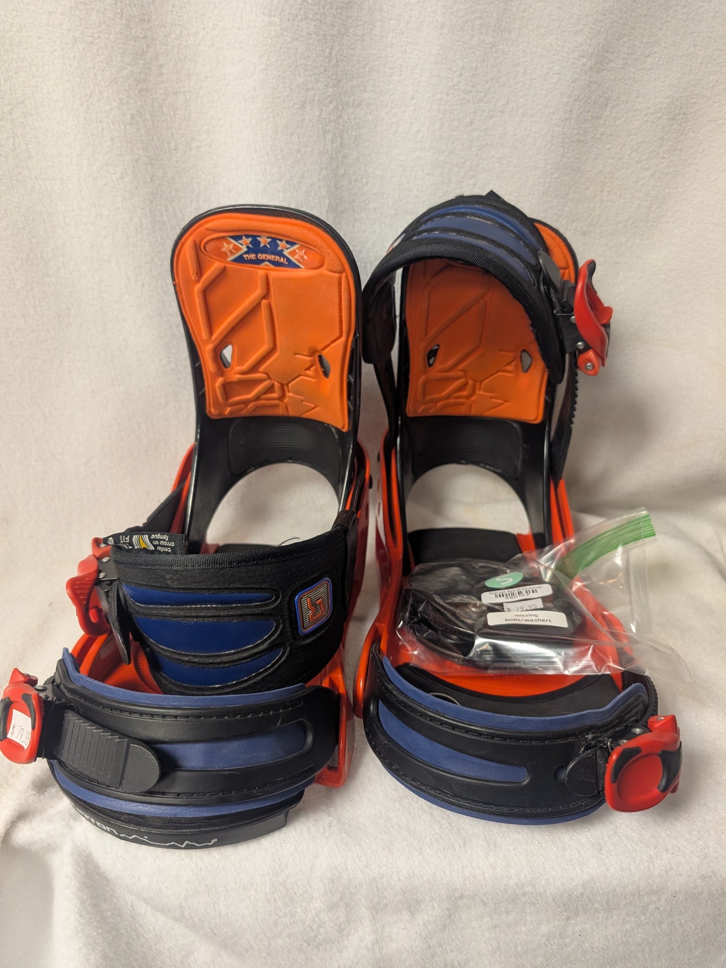 Burton 01 Snowboard Bindings Size Small Color Orange Condition Used