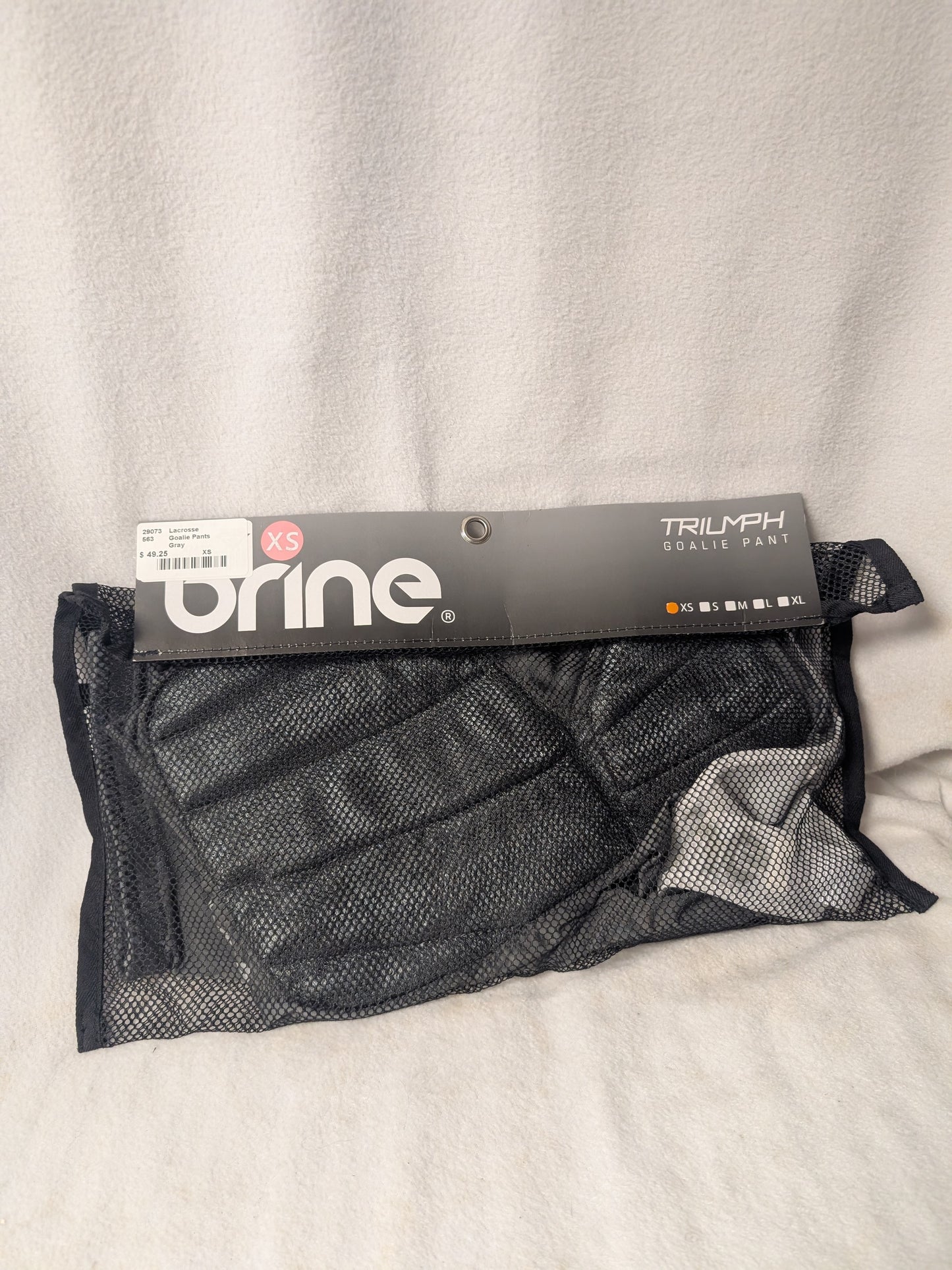 Brine Goalie Pants Size Extra XS Small Color Gray Condition Used