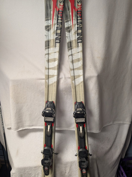 Volkl Unlimited ac50 Skis Marker Wideride iPT Bindings Size 177 Cm Color Brown Used