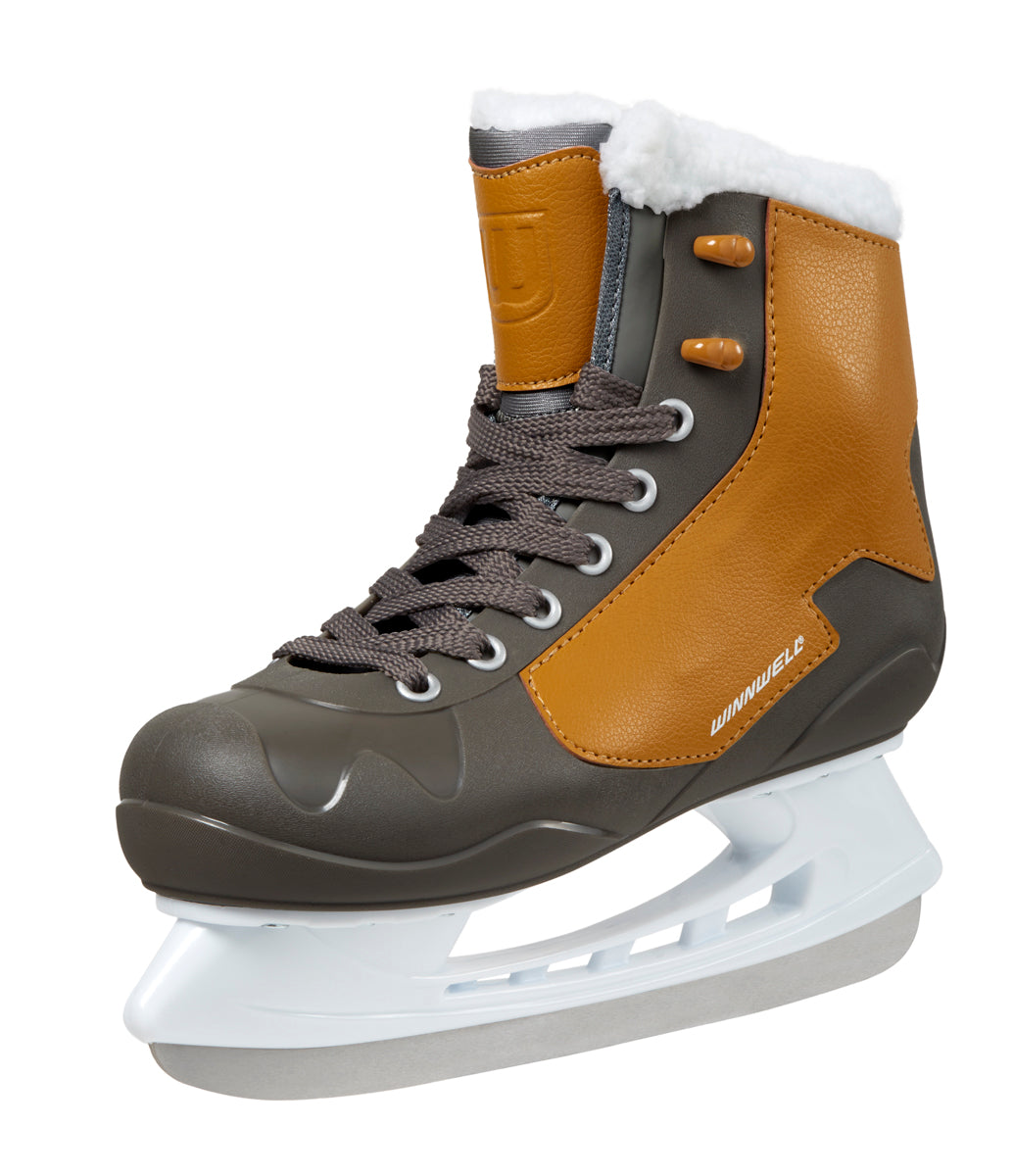 Winnwell Yukon Lifestyle Ice Skates Fur Brown SK4001 Style Hockey Sizes 1-10 New