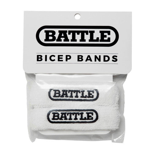 Battle Bicep Bands White with BATTLE Logo  New